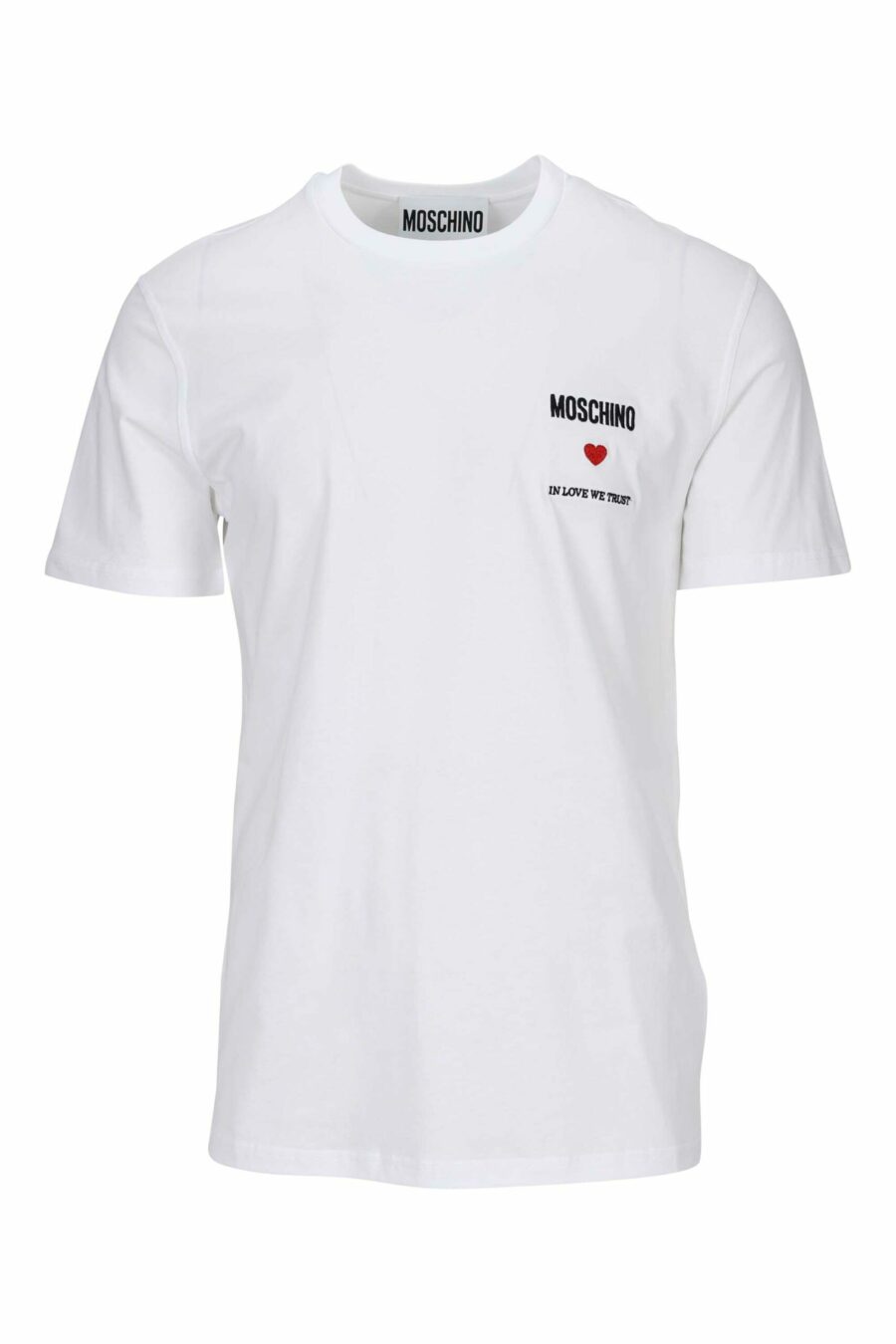 Weißes T-Shirt mit Minilog "in love we trust" - 667113765501 skaliert
