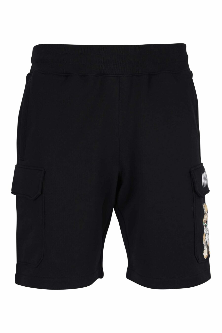 Pantalón de chándal negro de algodón orgánico estilo cargo y logo oso dibujo - 667113767390 scaled