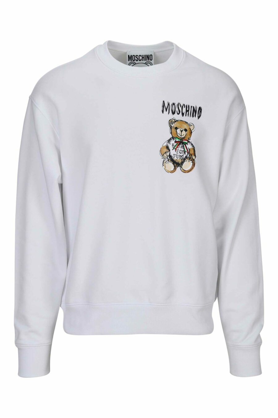 Sweatshirt blanc avec dessin d'ours minilogo - 667113768373 scaled