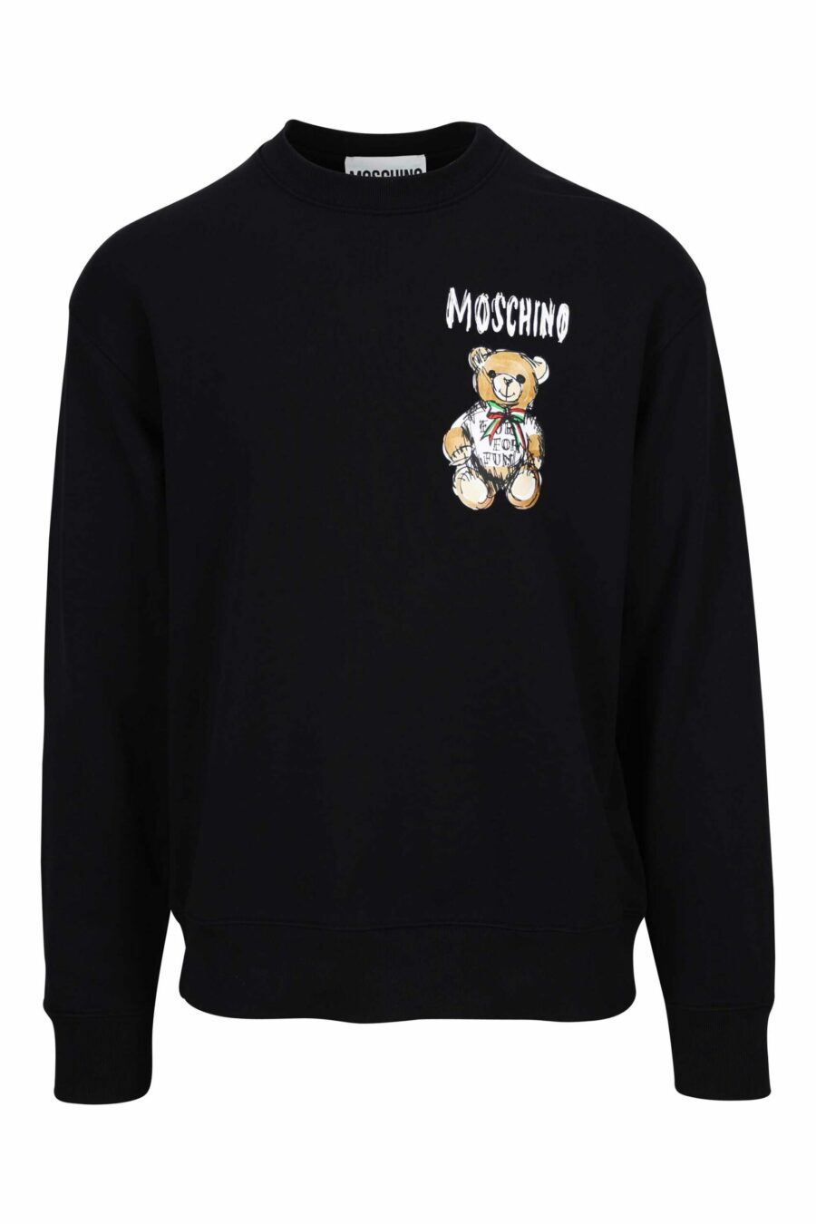 Sweatshirt noir avec dessin d'ours minilogue - 667113768502 à l'échelle
