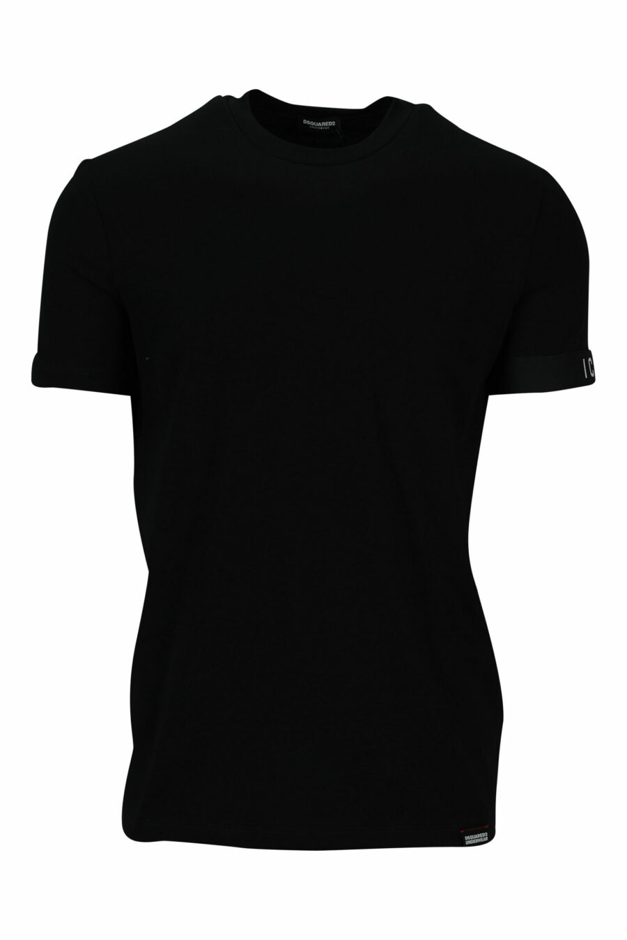 Tee-shirt noir avec petit logo - 8032674767431