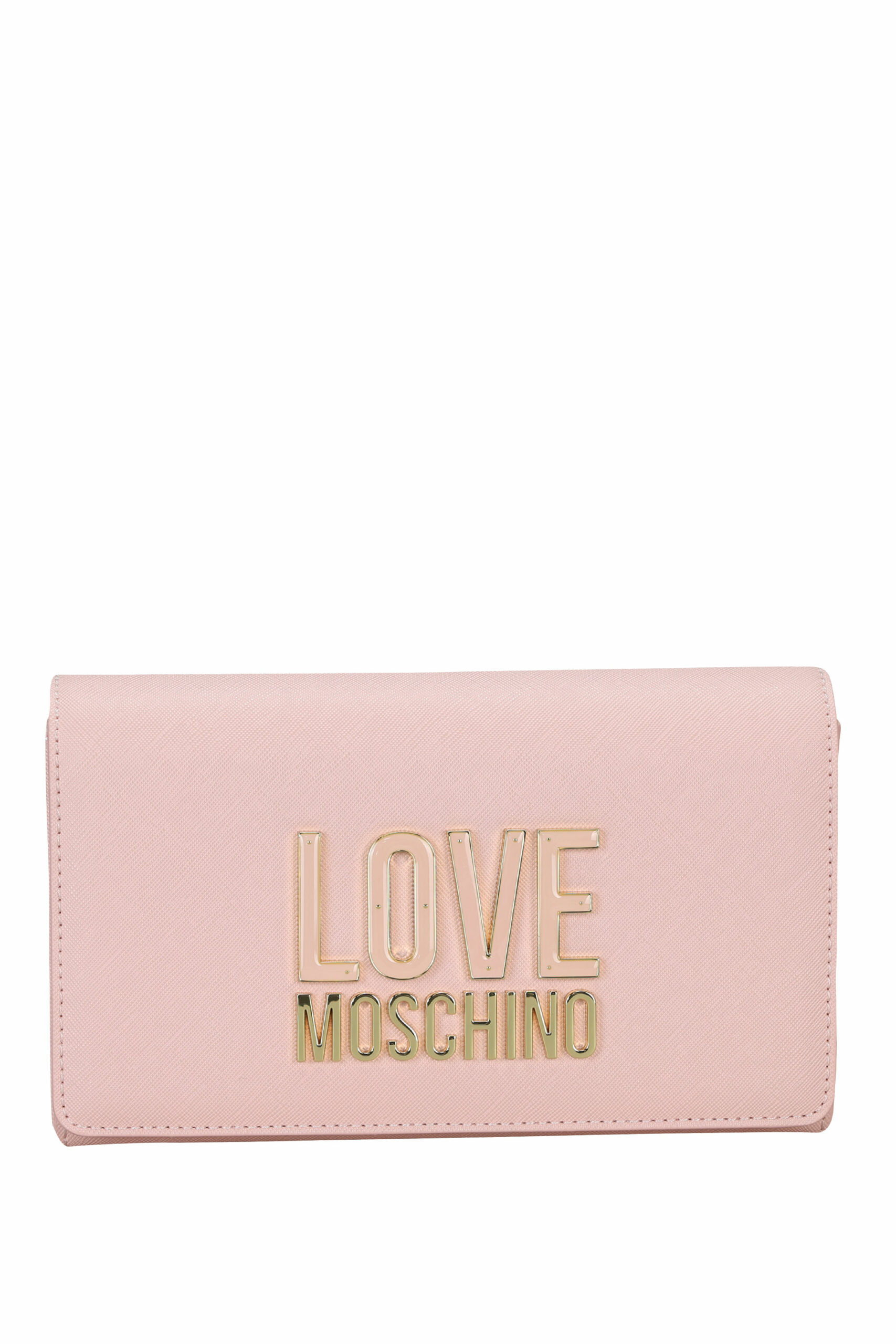 Love Moschino - Pink shoulder bag with gold lettering