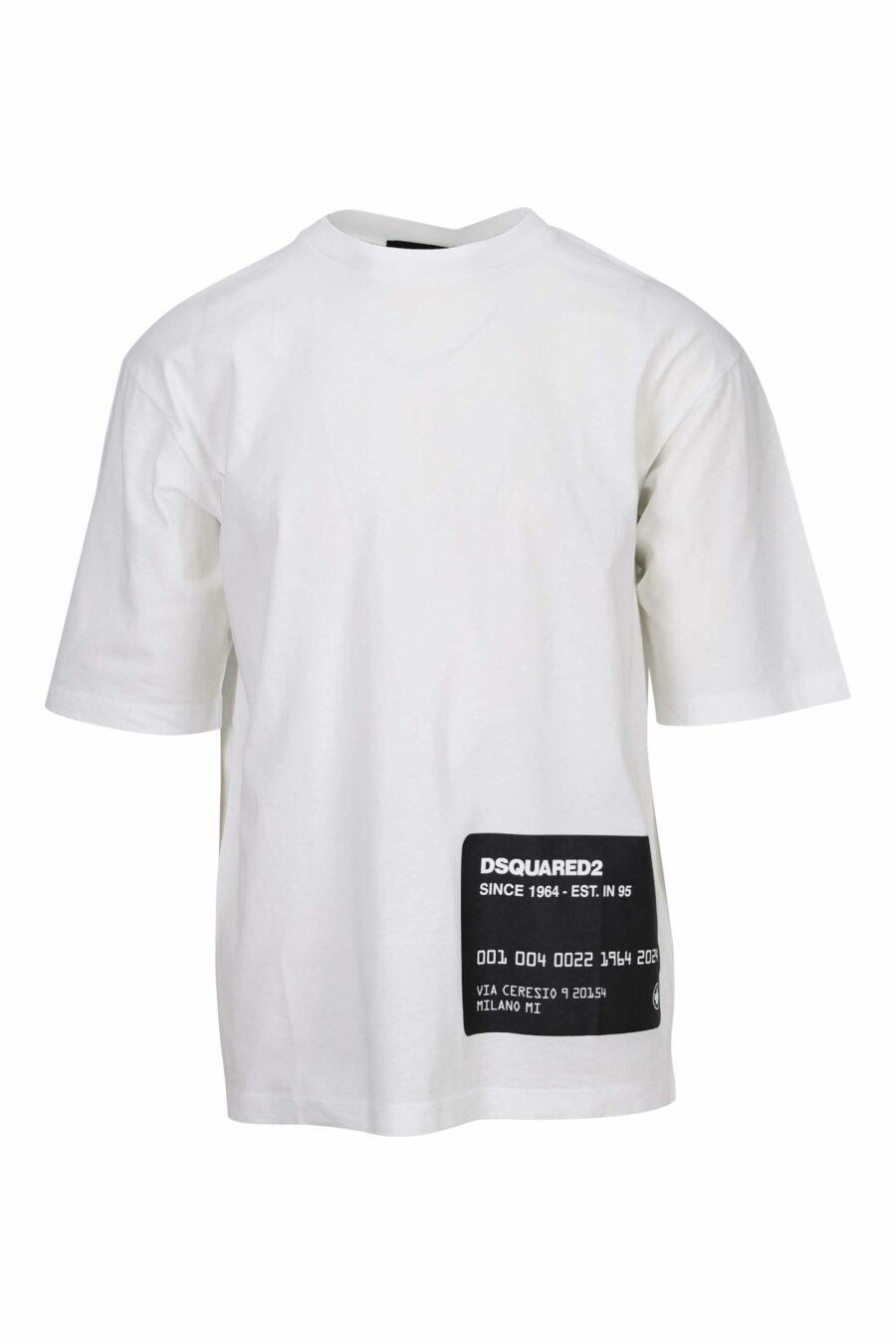 Weißes T-Shirt in Übergröße mit Kreditkartenlogo darunter - 8054148265540 skaliert