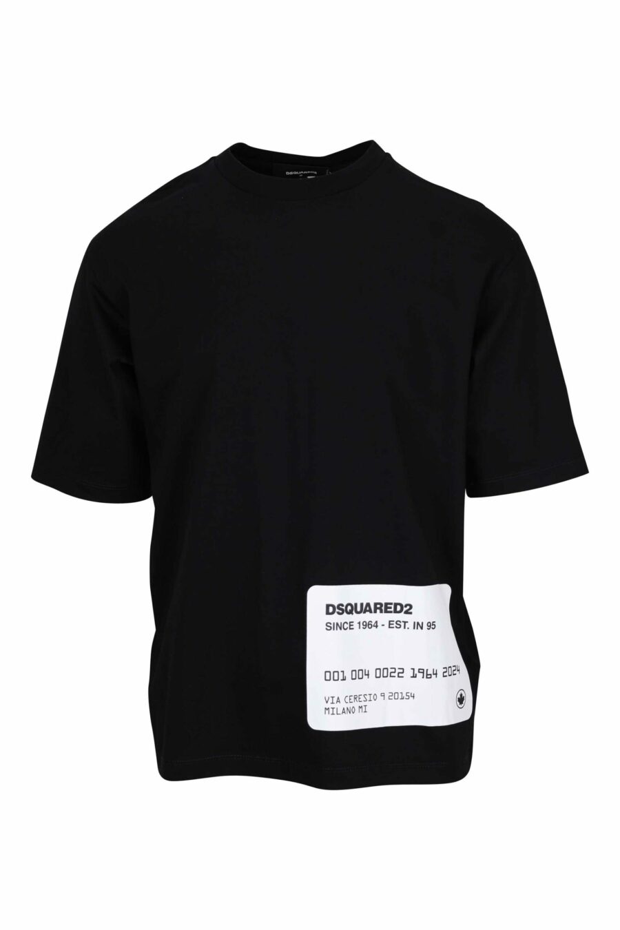 T-shirt preta de tamanho grande com o logótipo do cartão de crédito por baixo - 8054148265618