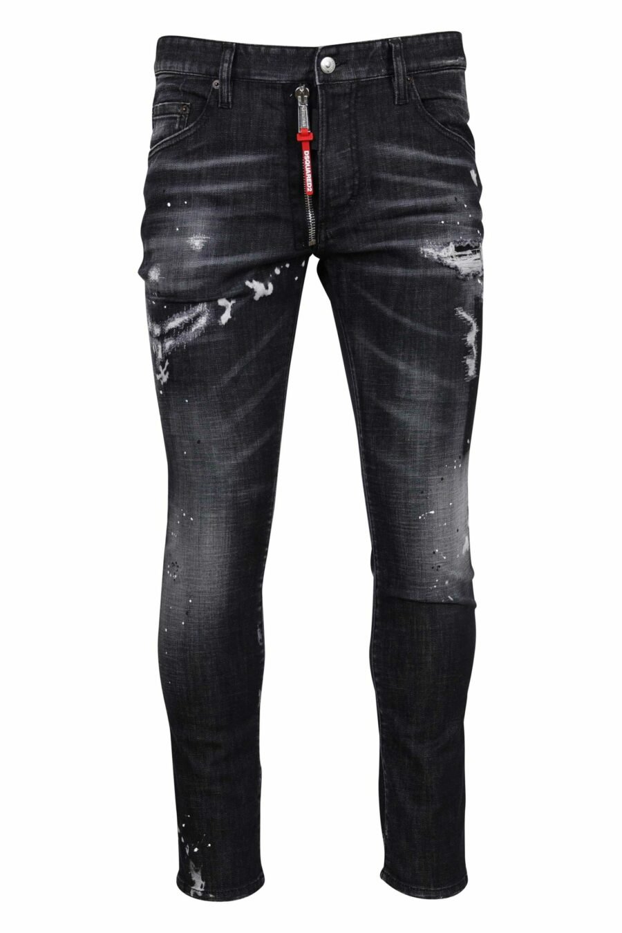 Black "skater jean" trousers with rips and semi-worn - 8054148300746 scaled