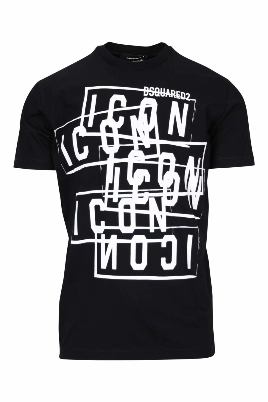 T-shirt preta com carimbos do logótipo "icon" - 8054148362744 à escala