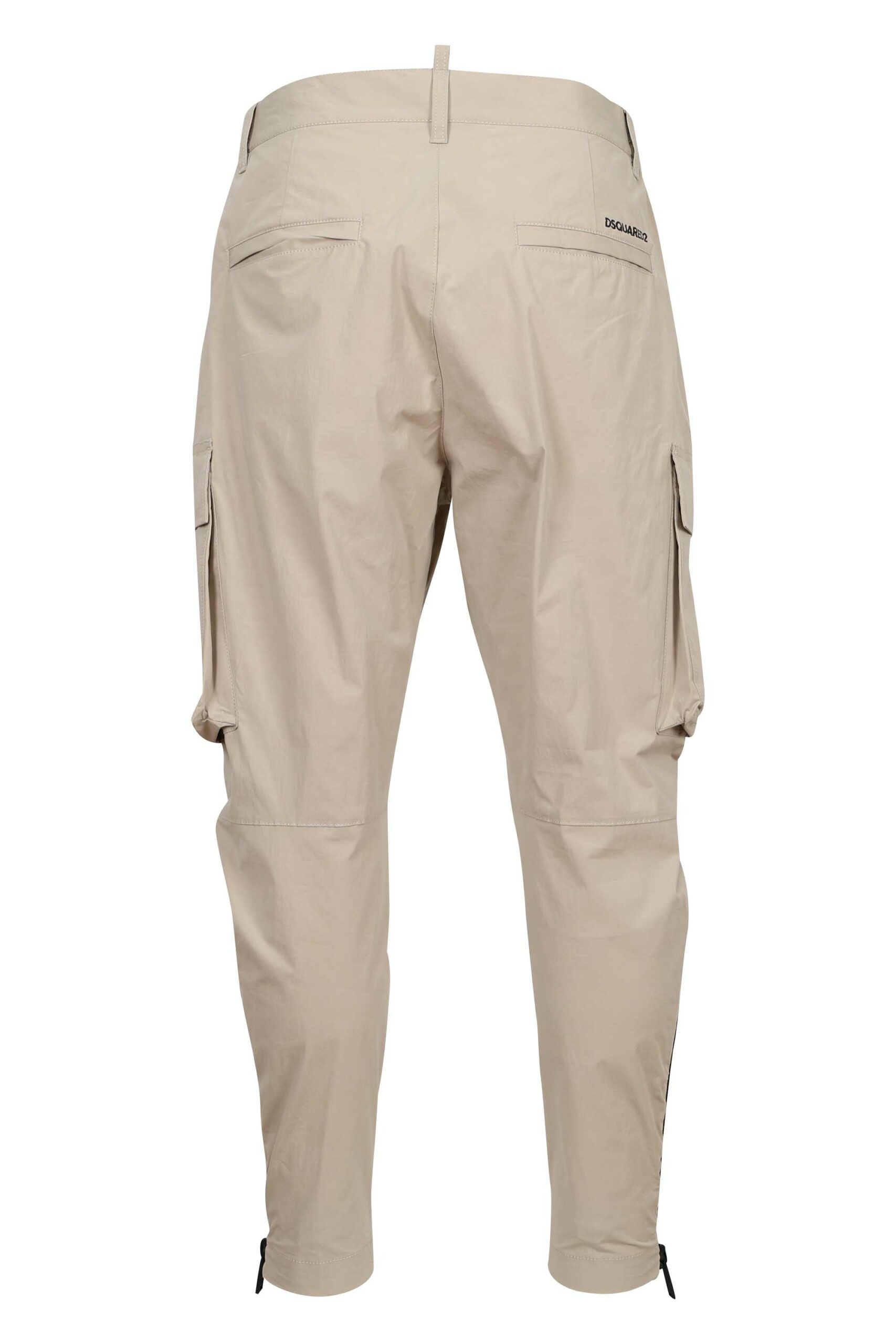 Dsquared2 - Pantalón cargo beige con cremalleras laterales 