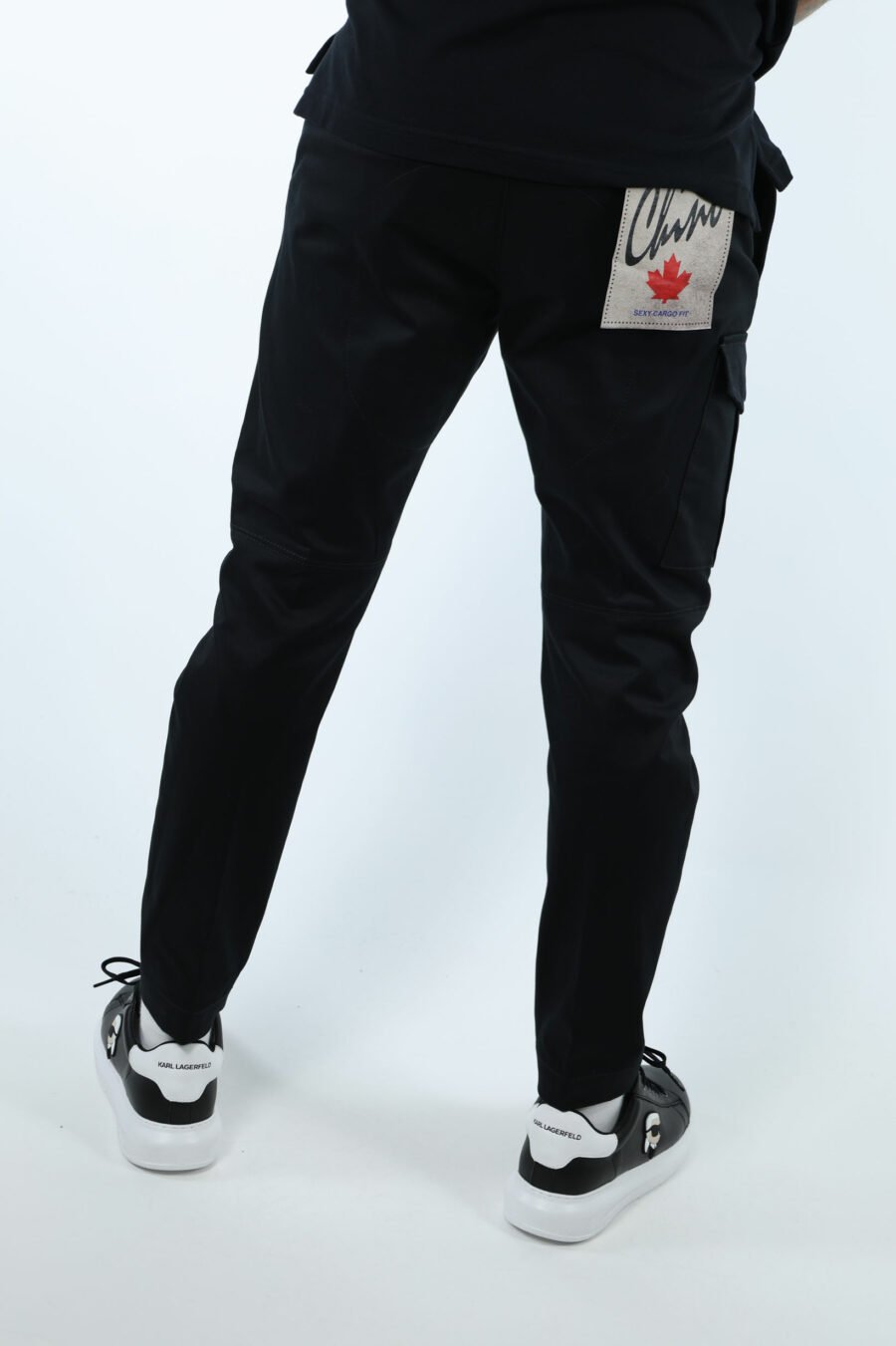 Black cargo style "sexy cargo" trousers - 8054148388997 2
