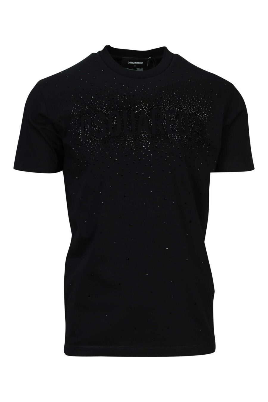 Schwarzes T-Shirt mit geprägtem schwarzem Maxilogo - 8054148448158 skaliert