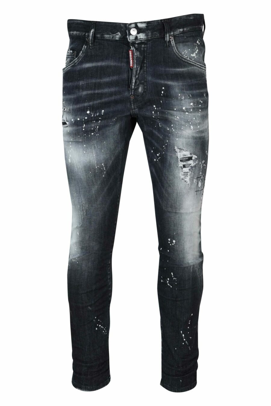 Black "skater jean" jeans with ripped and torn - 8054148474126 scaled