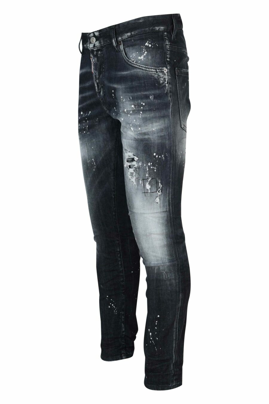Black "skater jean" jeans with ripped and torn - 8054148474126 1 scaled