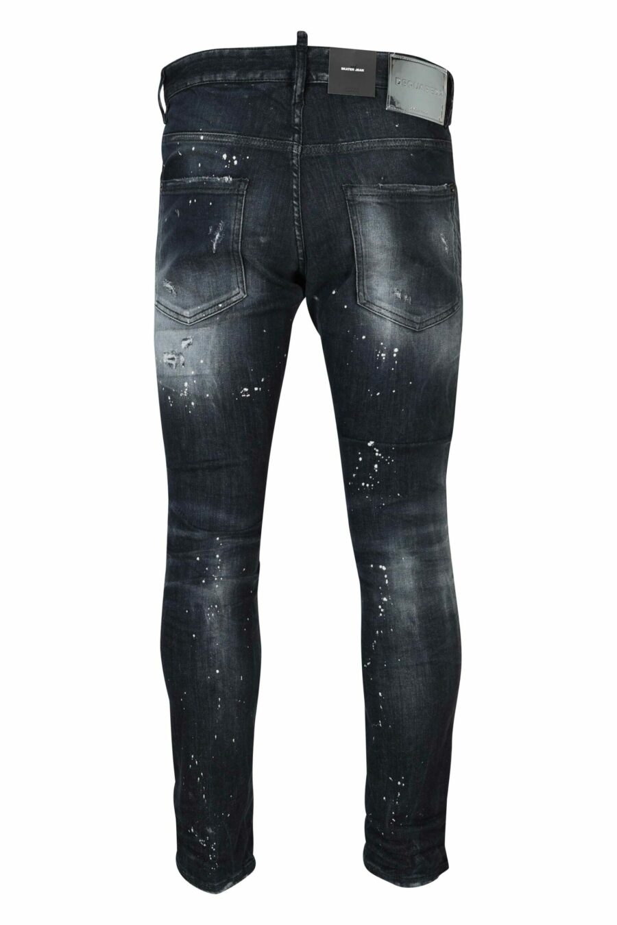 Black "skater jean" jeans with rips - 8054148474126 2 scaled