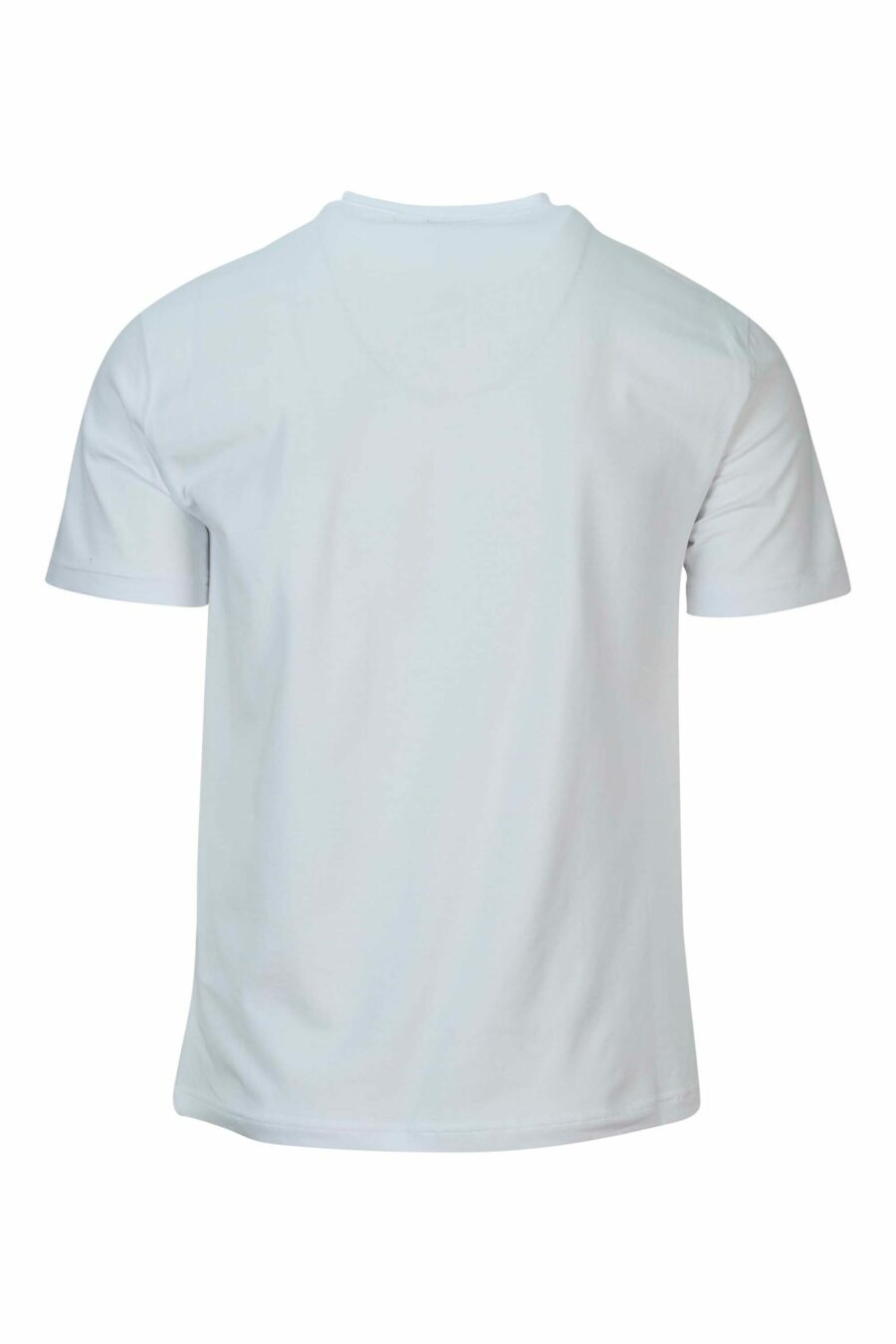 Camiseta blanca con maxilogo "lux identity" plateado neón - 8057970672319 1 scaled
