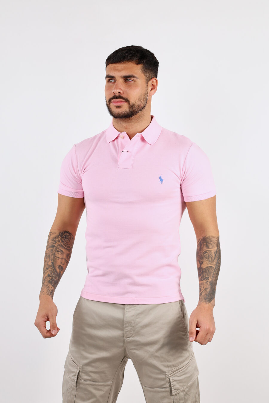 Pink polo shirt with mini-logo "polo" - BLS Fashion 160