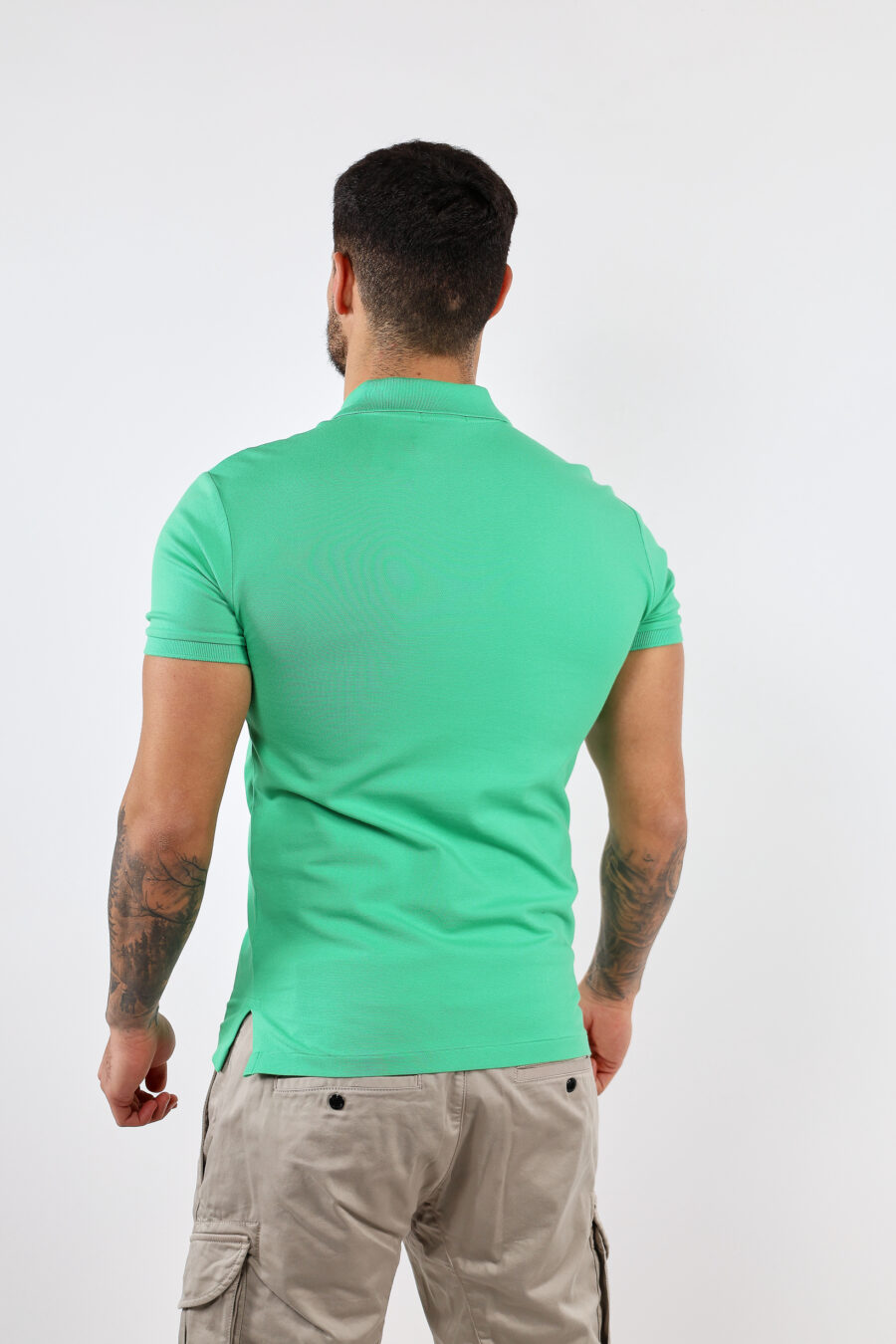 T-shirt vert et bleu avec mini-logo "polo" - BLS Fashion 175