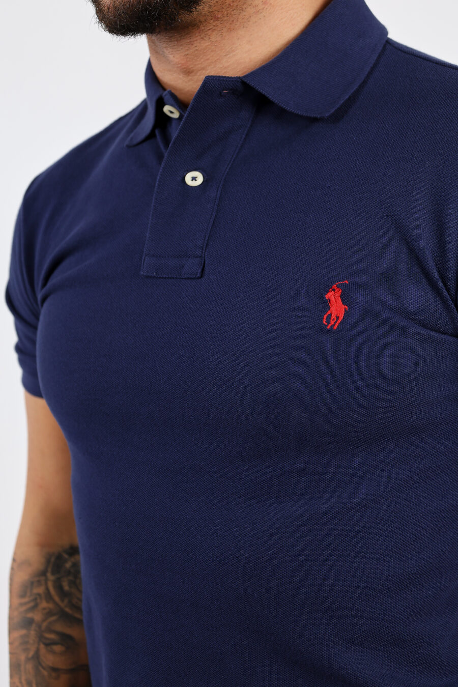 Polo bleu foncé avec mini-logo "polo" - BLS Fashion 307