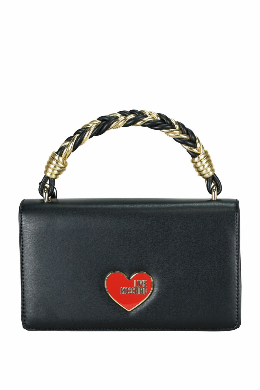 Black shoulder bag with red heart logo - 107946 scaled