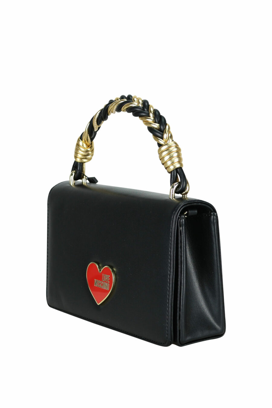 Black shoulder bag with red heart logo - 107947 scaled