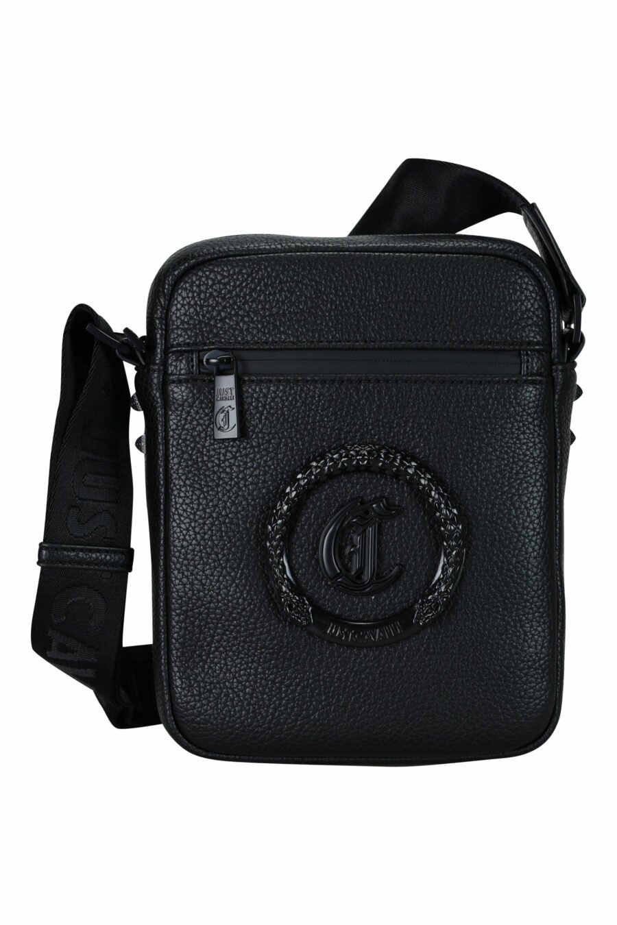 Black crossbody bag with circular metal "c" logo - 108087 scaled