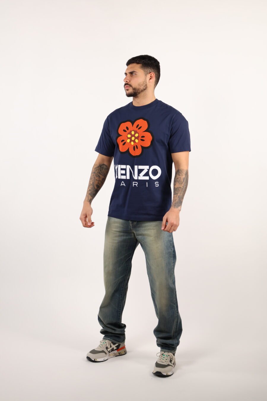 Camiseta azul con logo "flower" - 108974