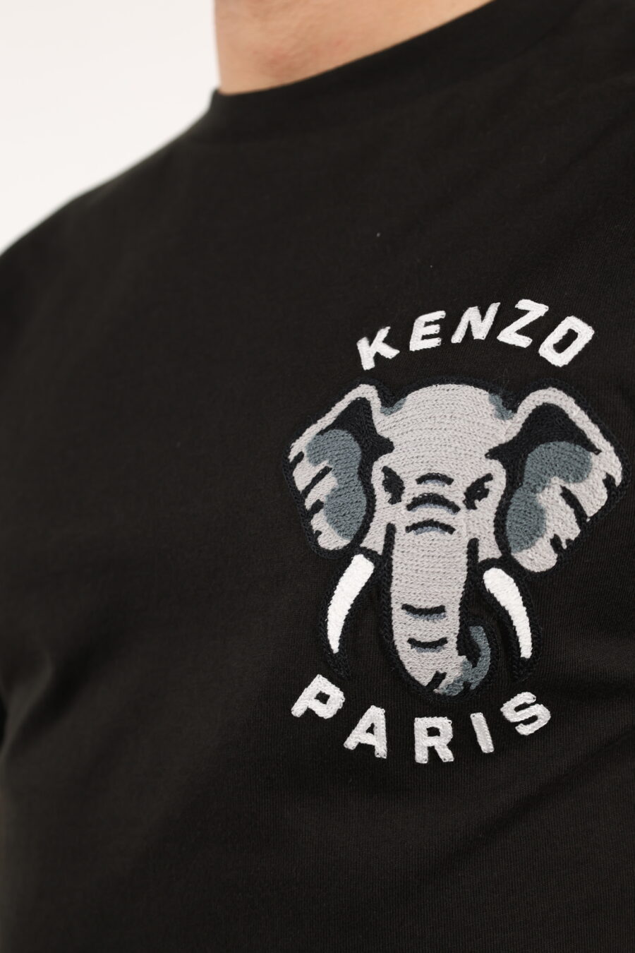 Camiseta negra con minilogo "kenzo elephant" - 109021
