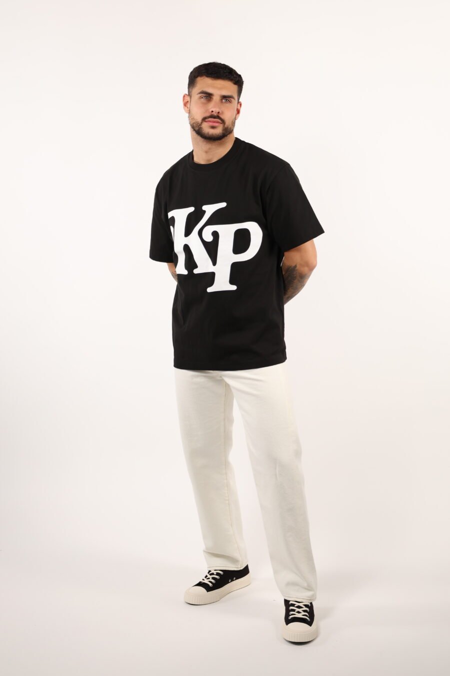 Camiseta negra "oversize" con maxilogo "kenzo by verdy" - 109049