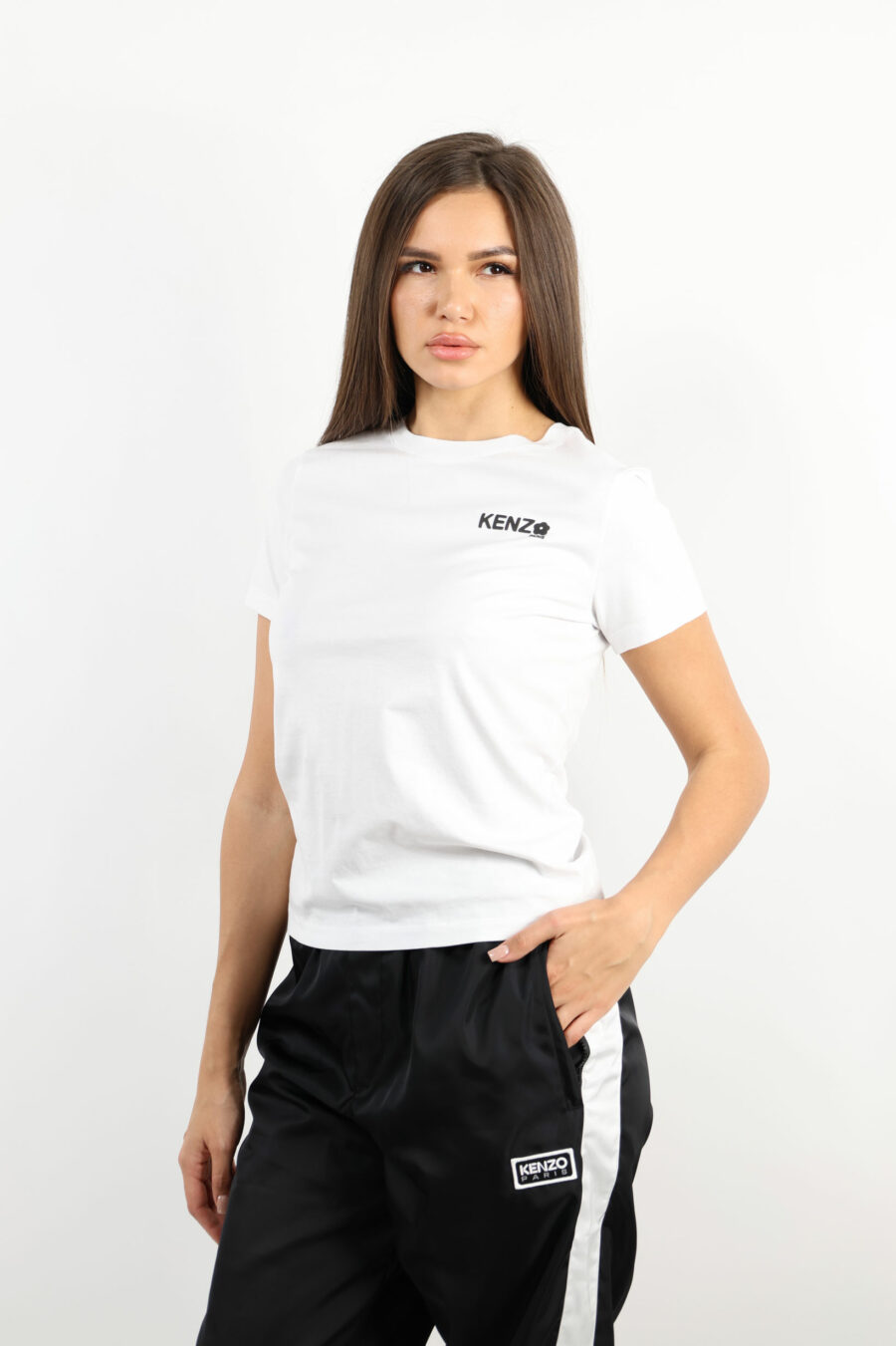 Camiseta blanca con minilogo "kenzo boke flower" blanco - 109480