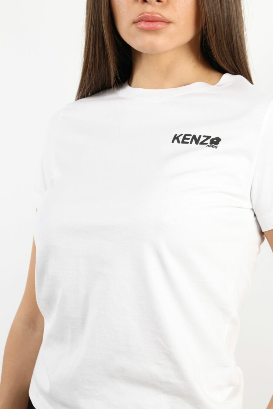 white t-shirt with mini logo "kenzo boke flower" white - 109481