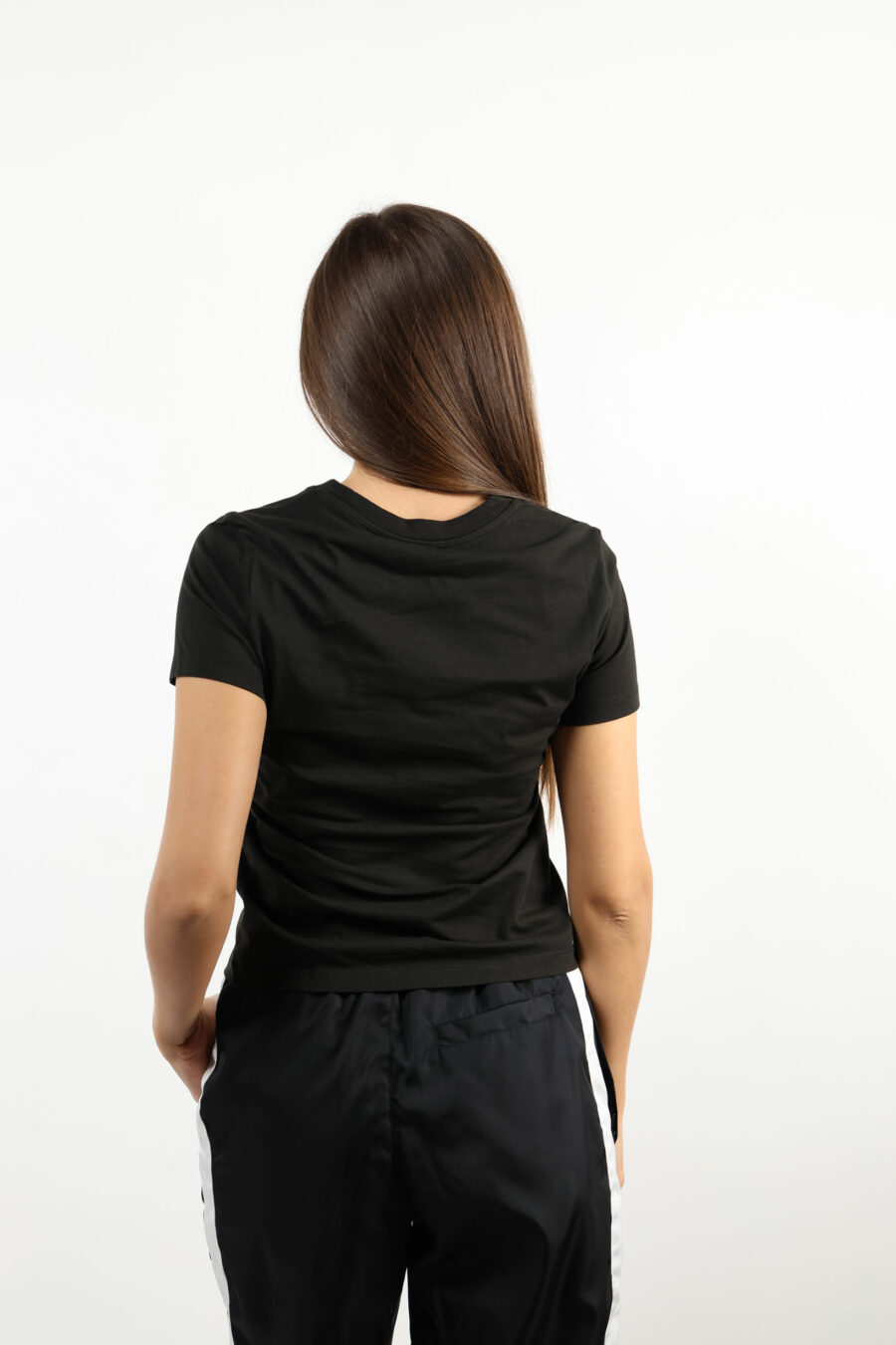 Camiseta negra con minilogo "kenzo boke flower" blanco - 109486