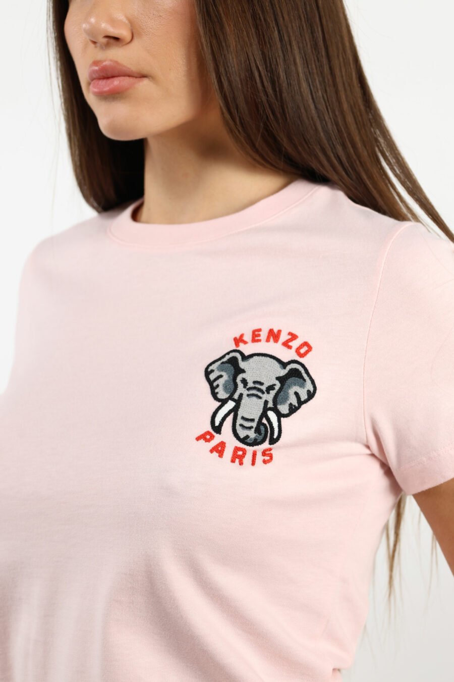 Rosa T-Shirt mit Mini-Logo "Kenzo Elefant" - 109513