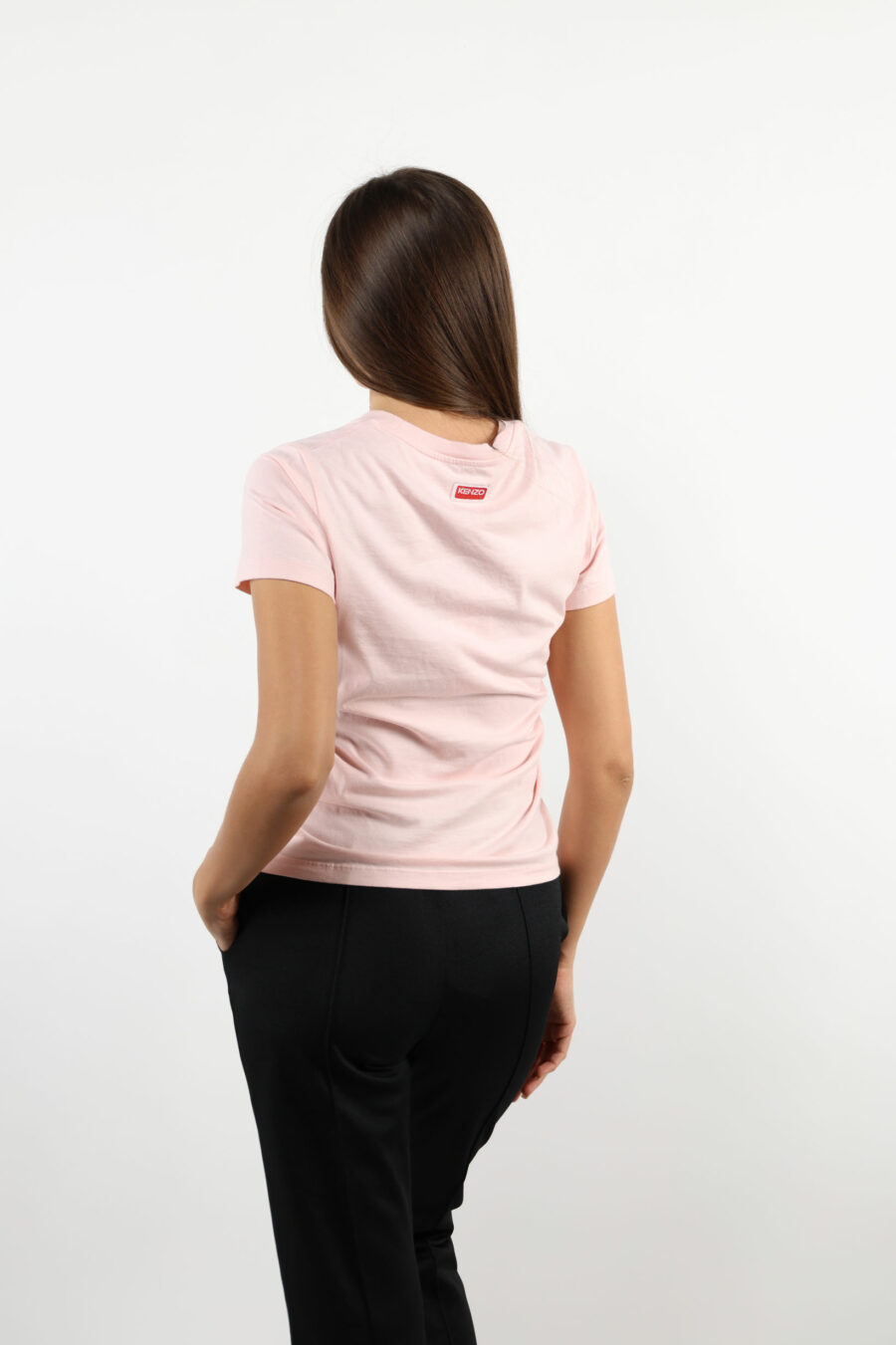 Camiseta rosa con minilogo "kenzo elephant" - 109514
