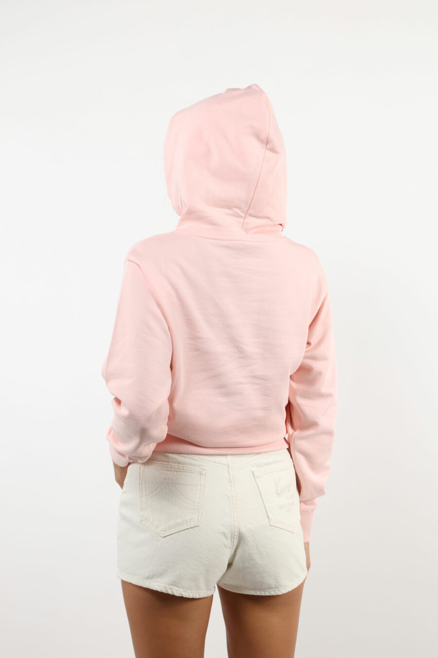 Sudadera rosa con capucha y minilogo "kenzo elephant" - 109603