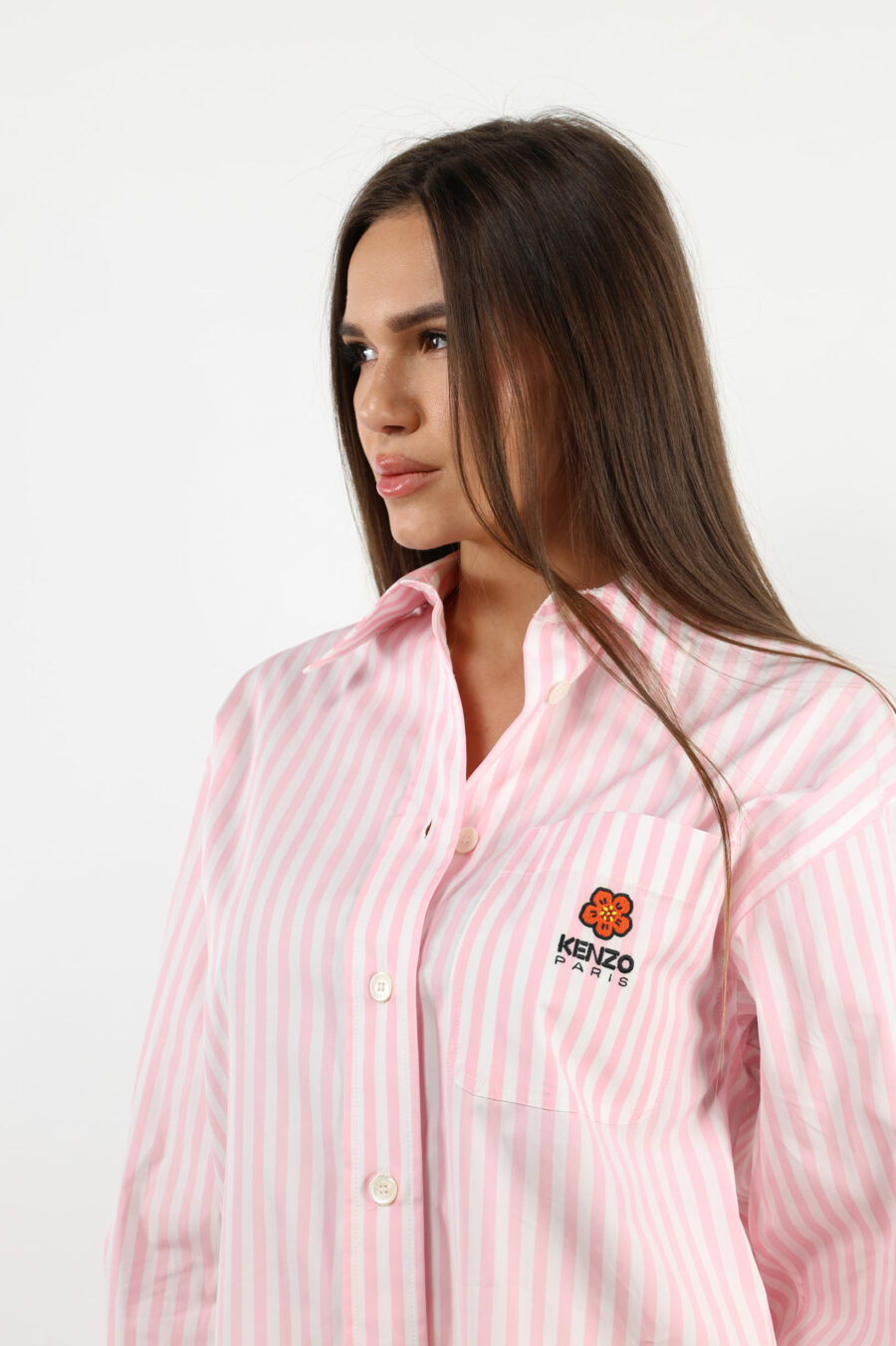 Rosa Oversize-Shirt mit Mini-Logo "boke flower" - 109606