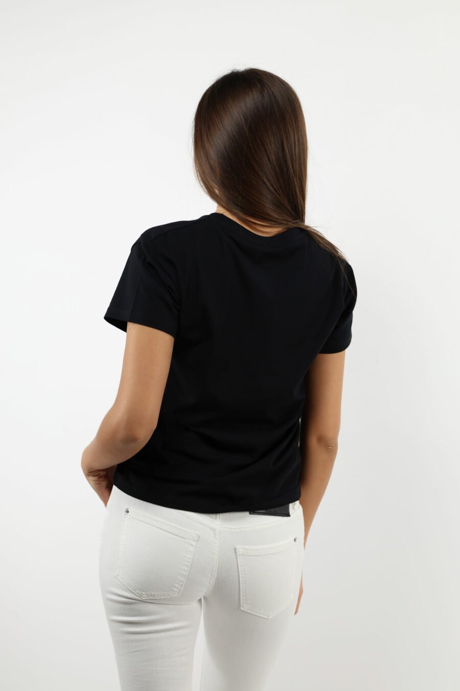 Camiseta negra "oversize" con logo oso "underbear" parche - 109794