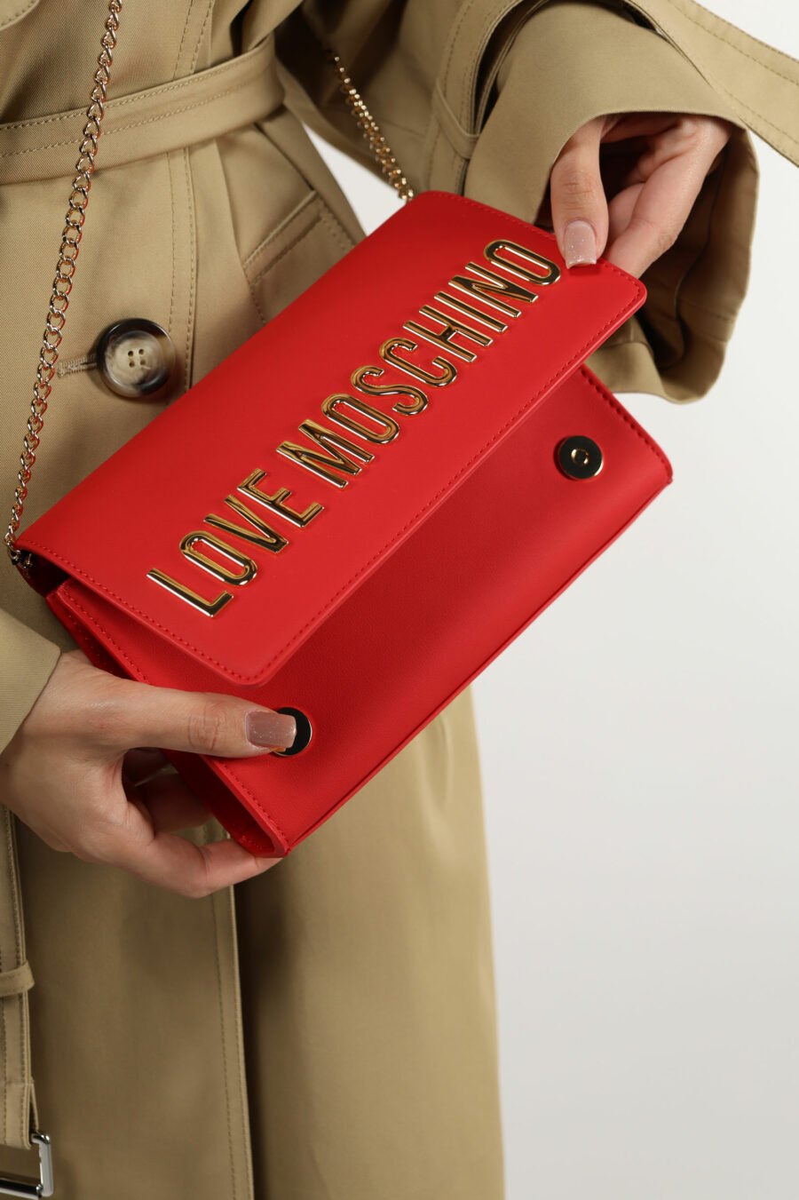 Red shoulder bag with maxilogo "lettering" - 109928