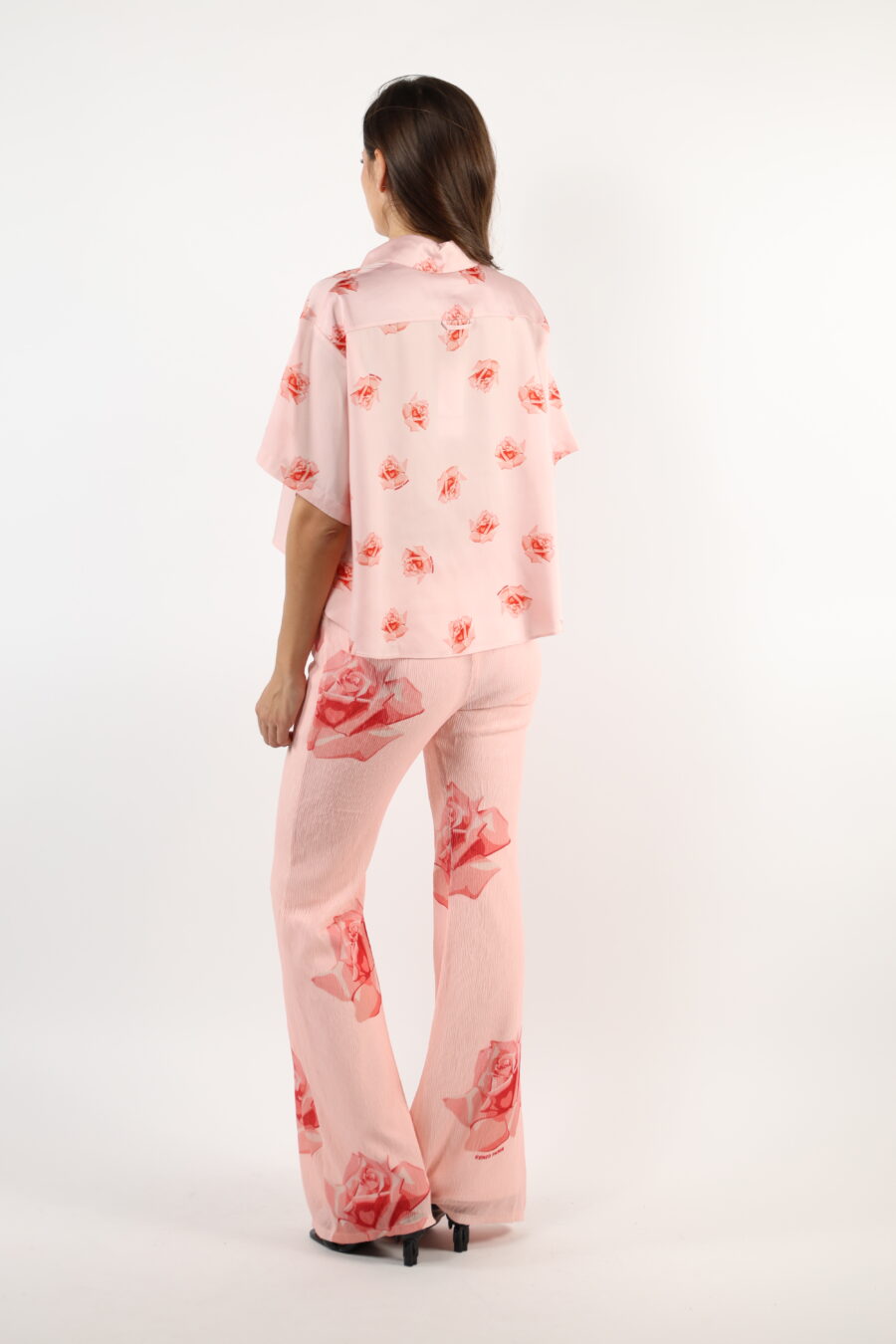 Camisa de manga curta cor-de-rosa com logótipo "kenzo rose" - 110596 1
