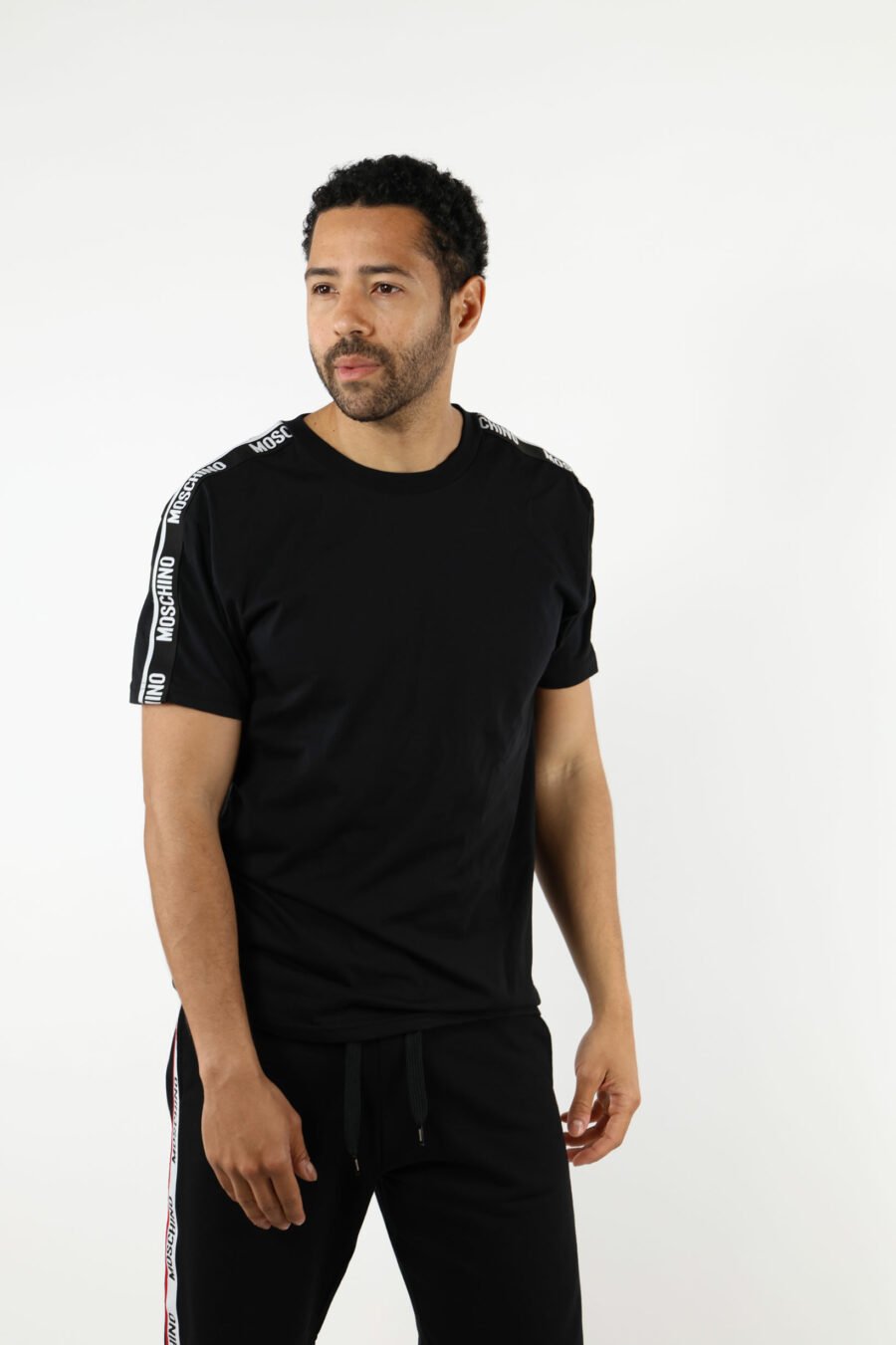 Schwarzes T-Shirt mit Mini-Logo auf Schleife - 110984