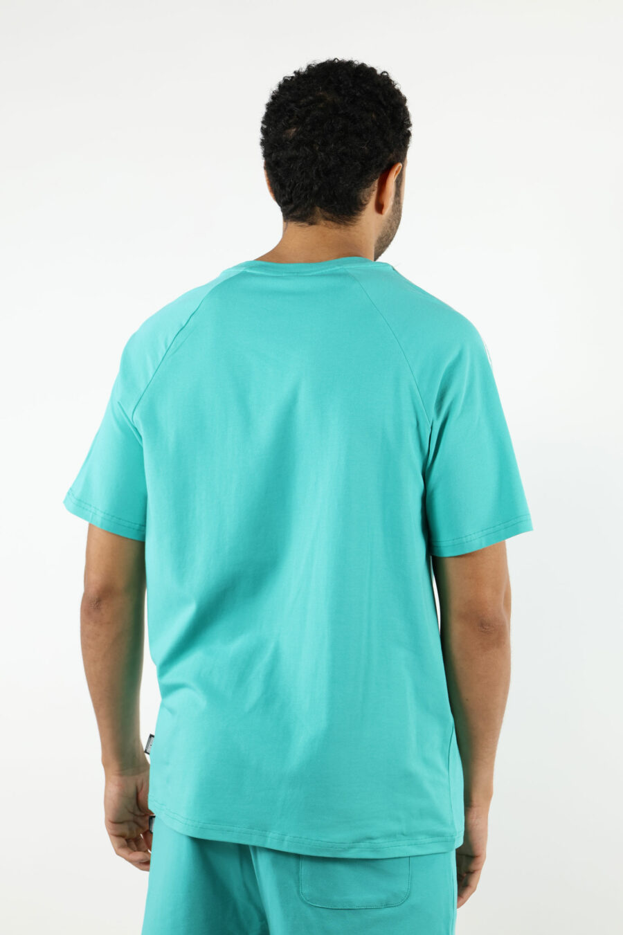 Camiseta azul aguamarina con logo oso "underbear" en cinta hombros - 111008