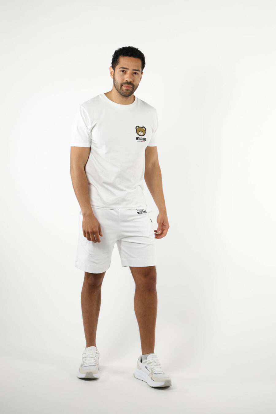 T-shirt blanc avec mini logo patch ours "underbear" - 111021