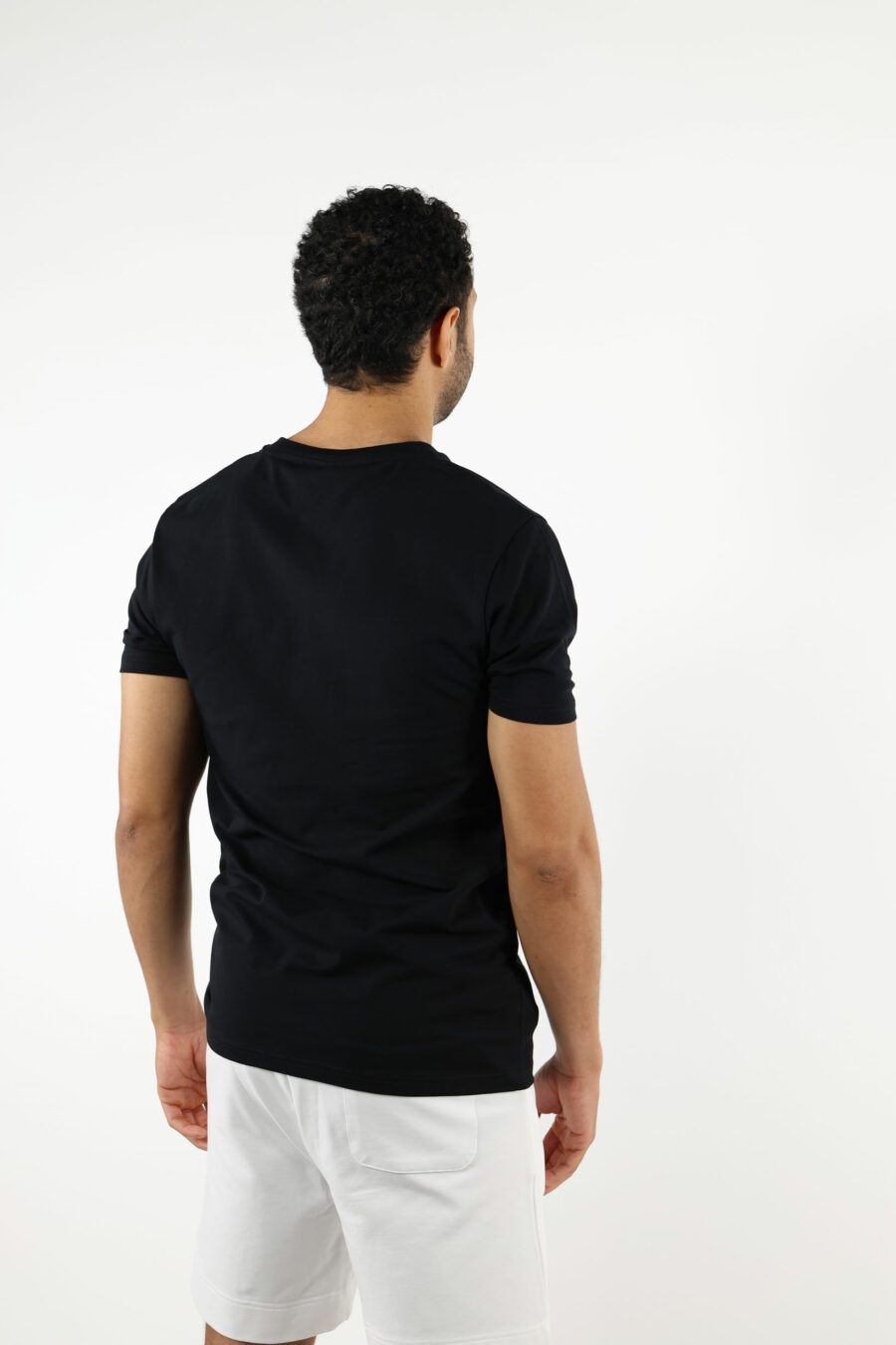 T-Shirt schwarz mit Mini-Logo-Bärenaufnäher "underbear" - 111036