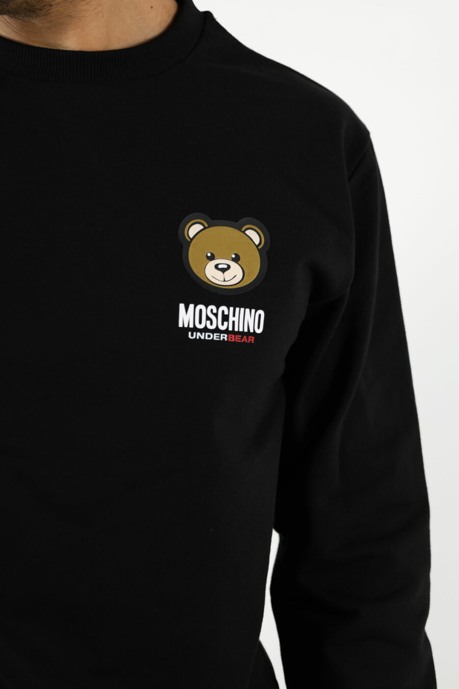 Black sweatshirt with bear minilogue "underbear" patch - 111059
