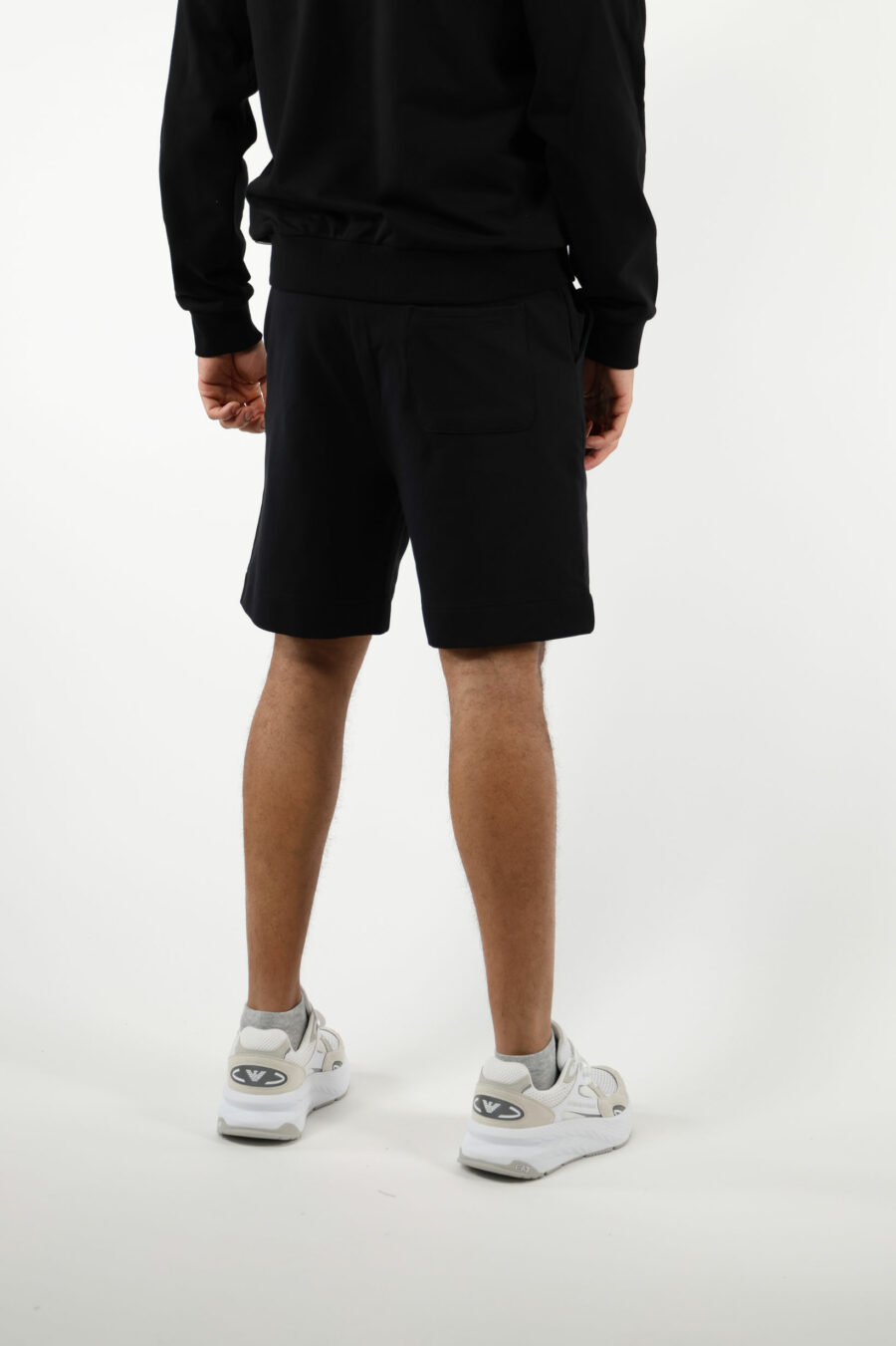 Pantalón de chándal corto negro con minilogo oso "underbear" en goma negro - 111064