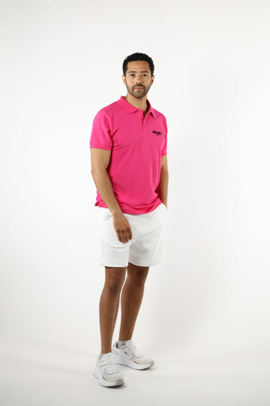 Fuchsia polo shirt with mini-logo "swim" - 111073