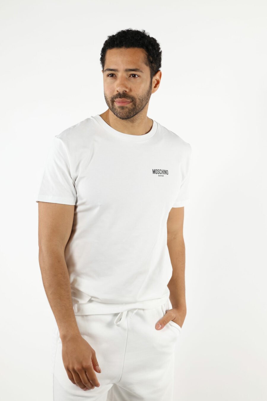 T-shirt branca com minilogo "swim" - 111086