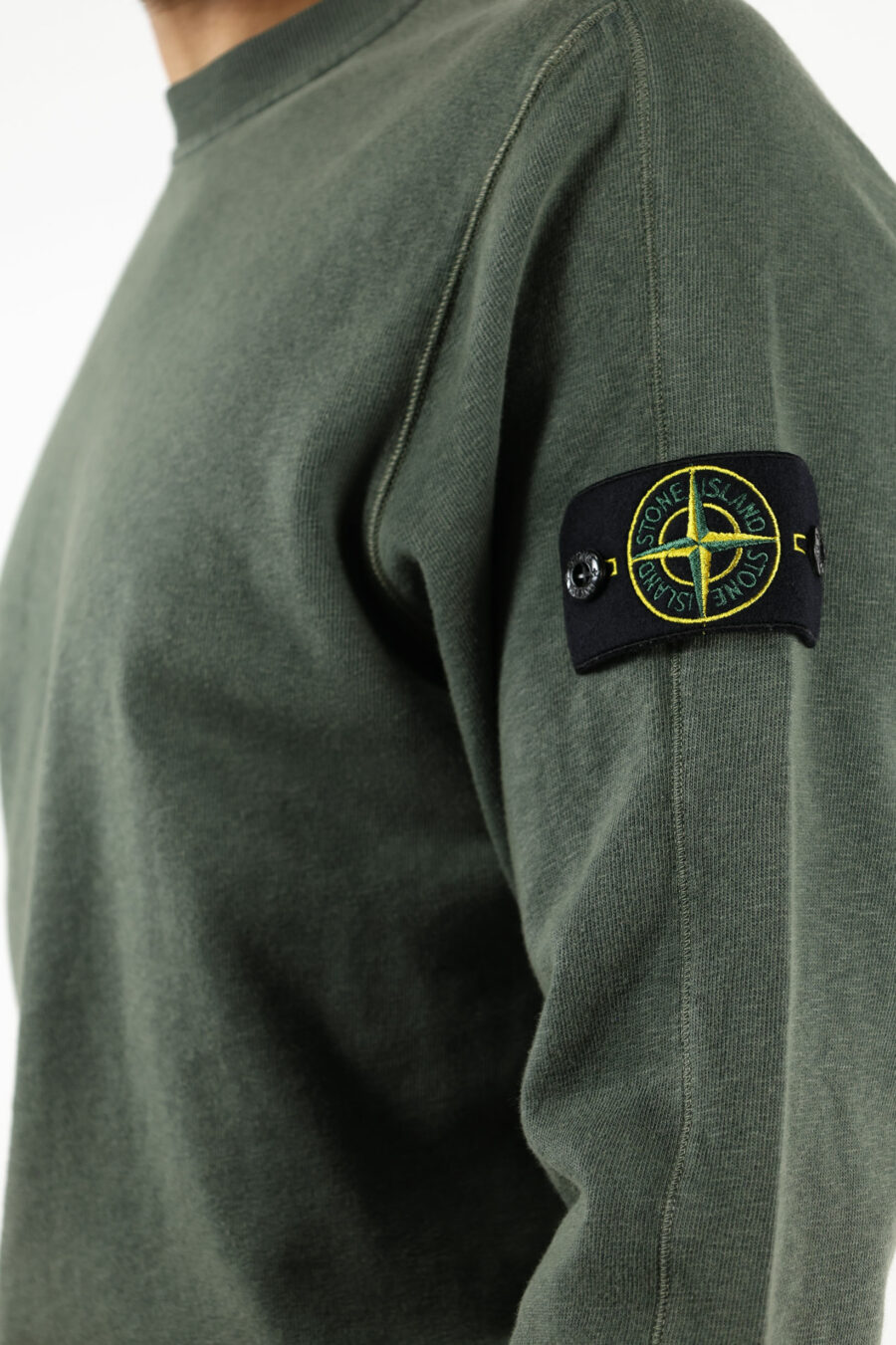 Military green sweatshirt with logo compass patch - 111392