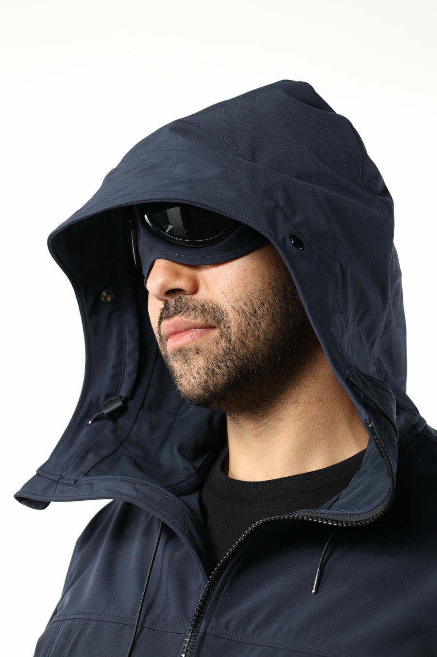Chaqueta azul oscuro con capucha y logo "goggle" - 111430