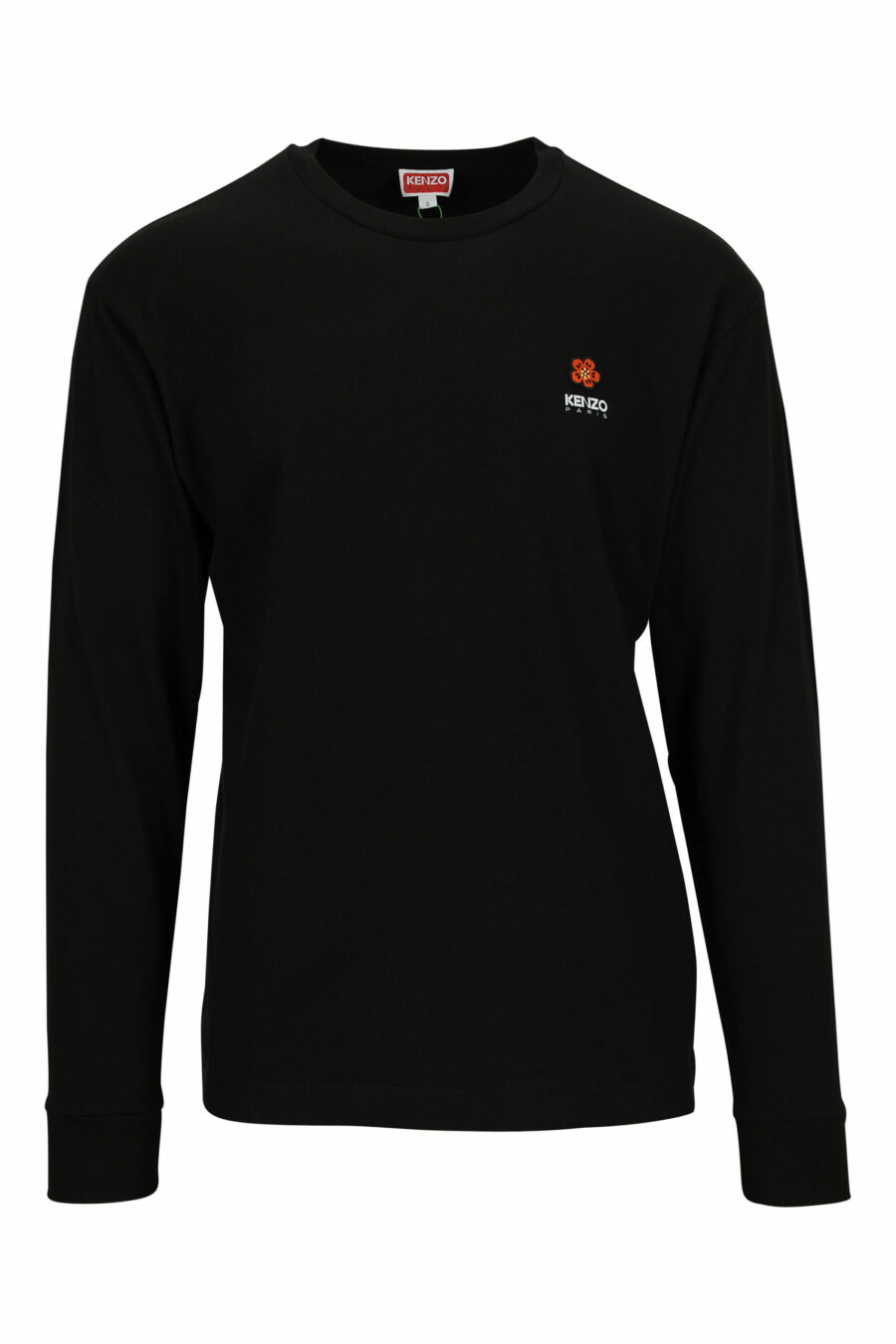 Schwarzes langärmeliges T-Shirt mit Blumen-Mini-Logo - 3612230547872 skaliert