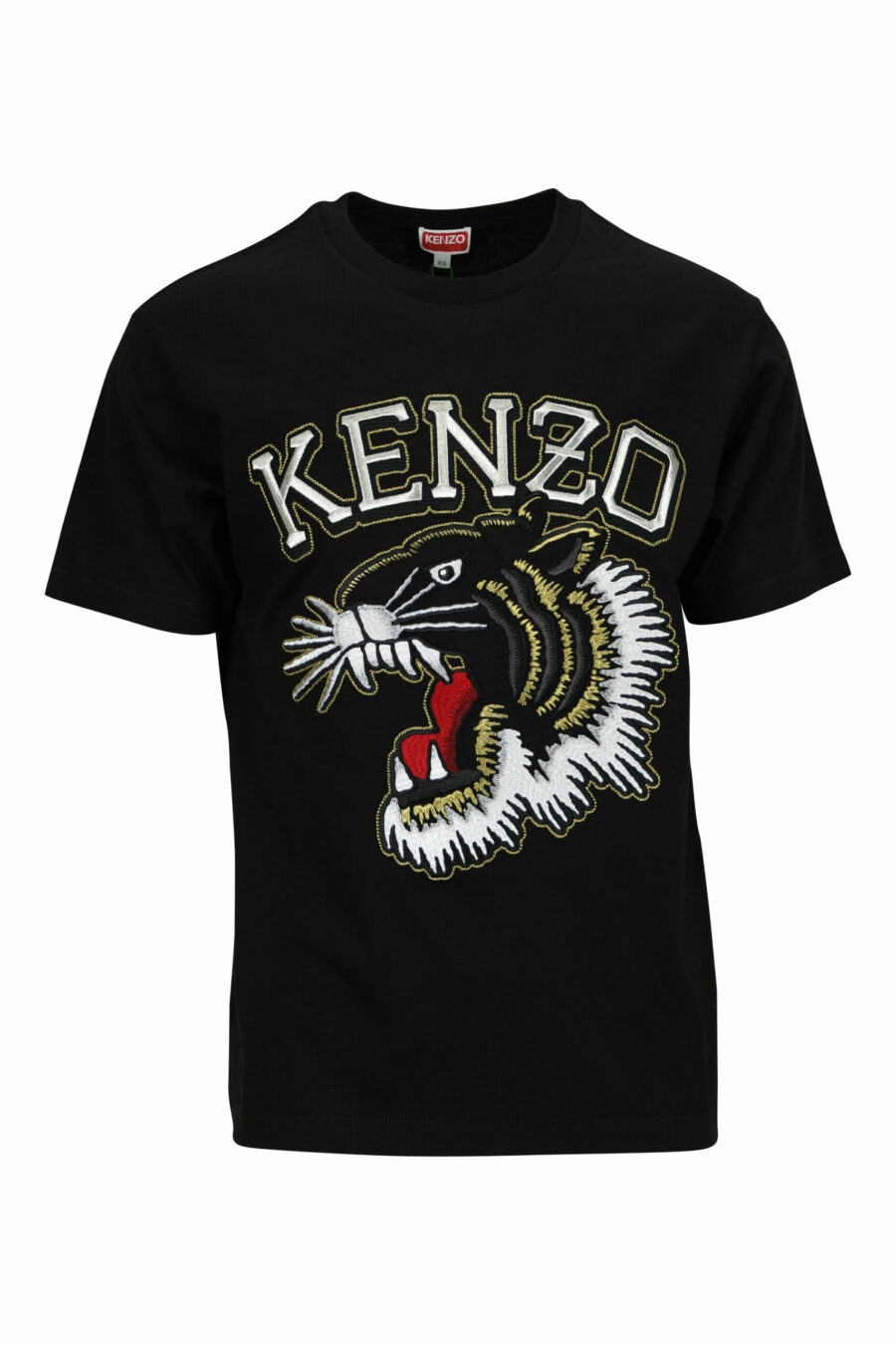 T-shirt noir surdimensionné avec grand logo tigre embossé - 3612230568068 scaled
