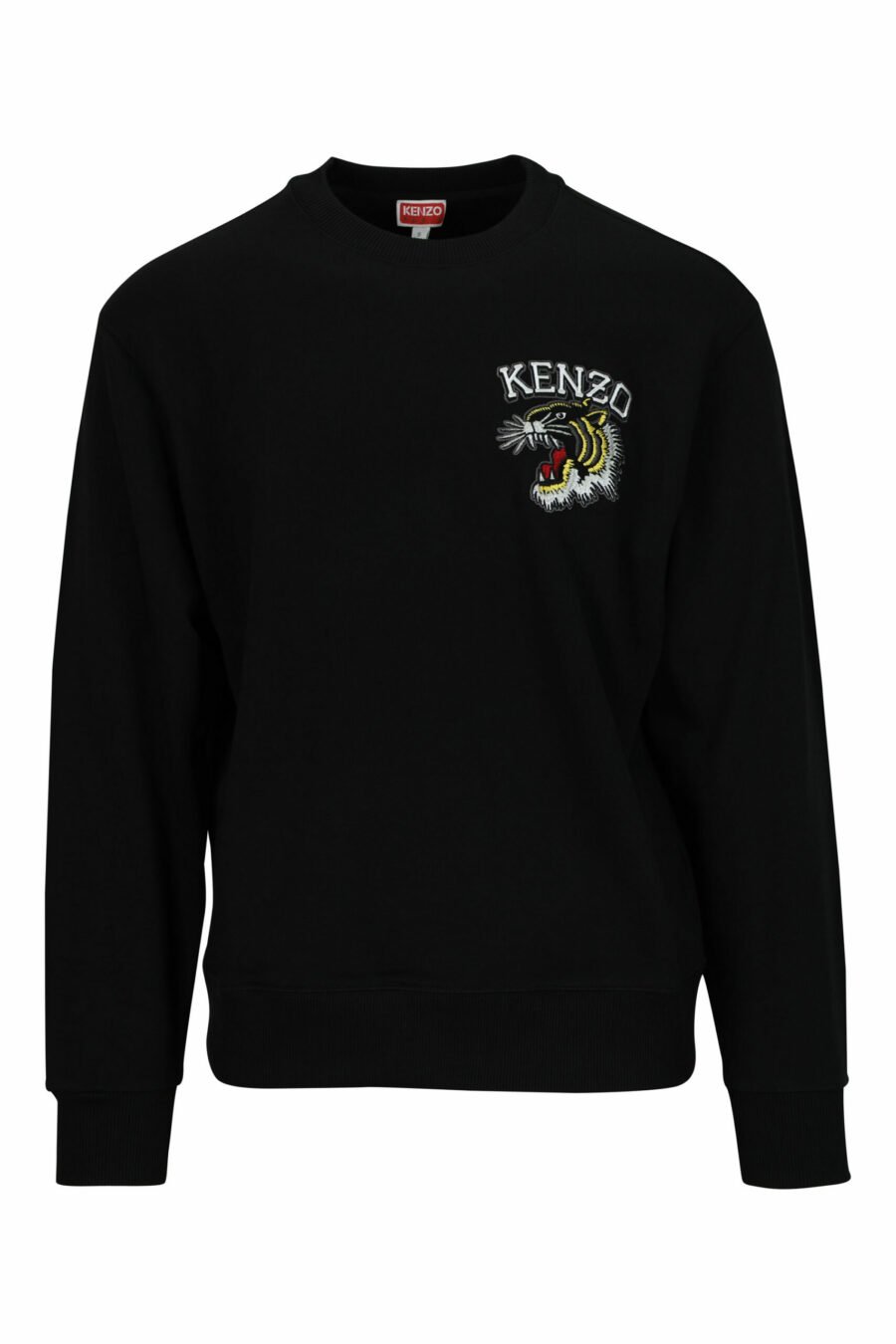 Schwarzes Sweatshirt in Übergröße mit kleinem, geprägtem Tiger-Logo - 3612230571426 skaliert