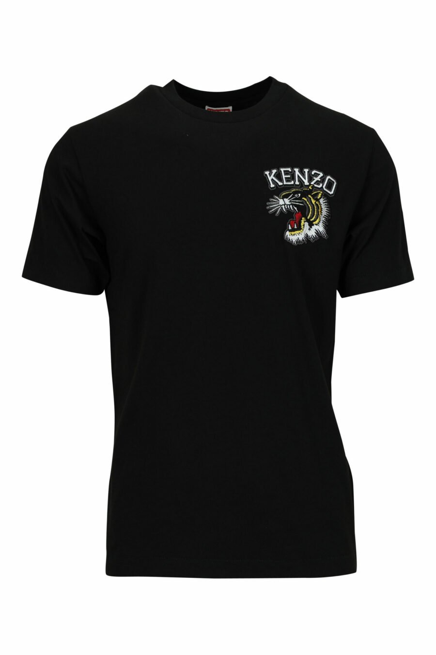 Schwarzes Oversize-T-Shirt mit kleinem, geprägtem Tiger-Logo - 3612230571686 skaliert